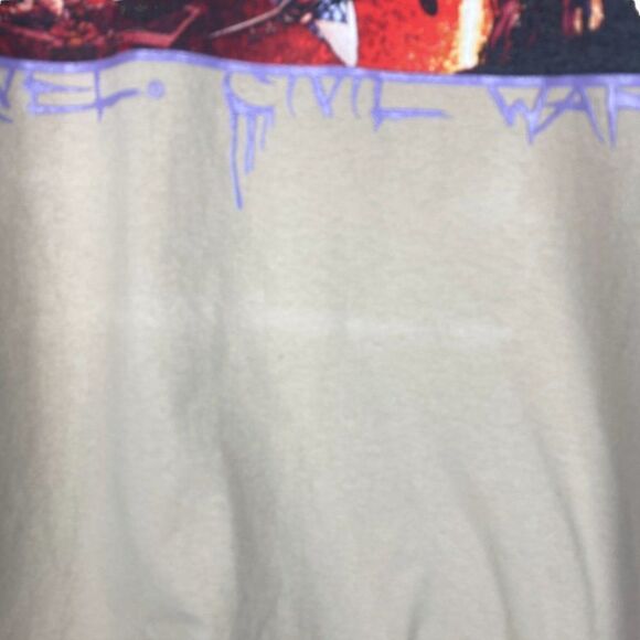 MAD ENGINE Men's Beige Marvel Comics Civil War Crew Neck T Shirt US M - Picture 5 of 7